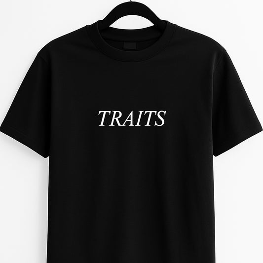 TRAITS Official Black Embroidered T-Shirt